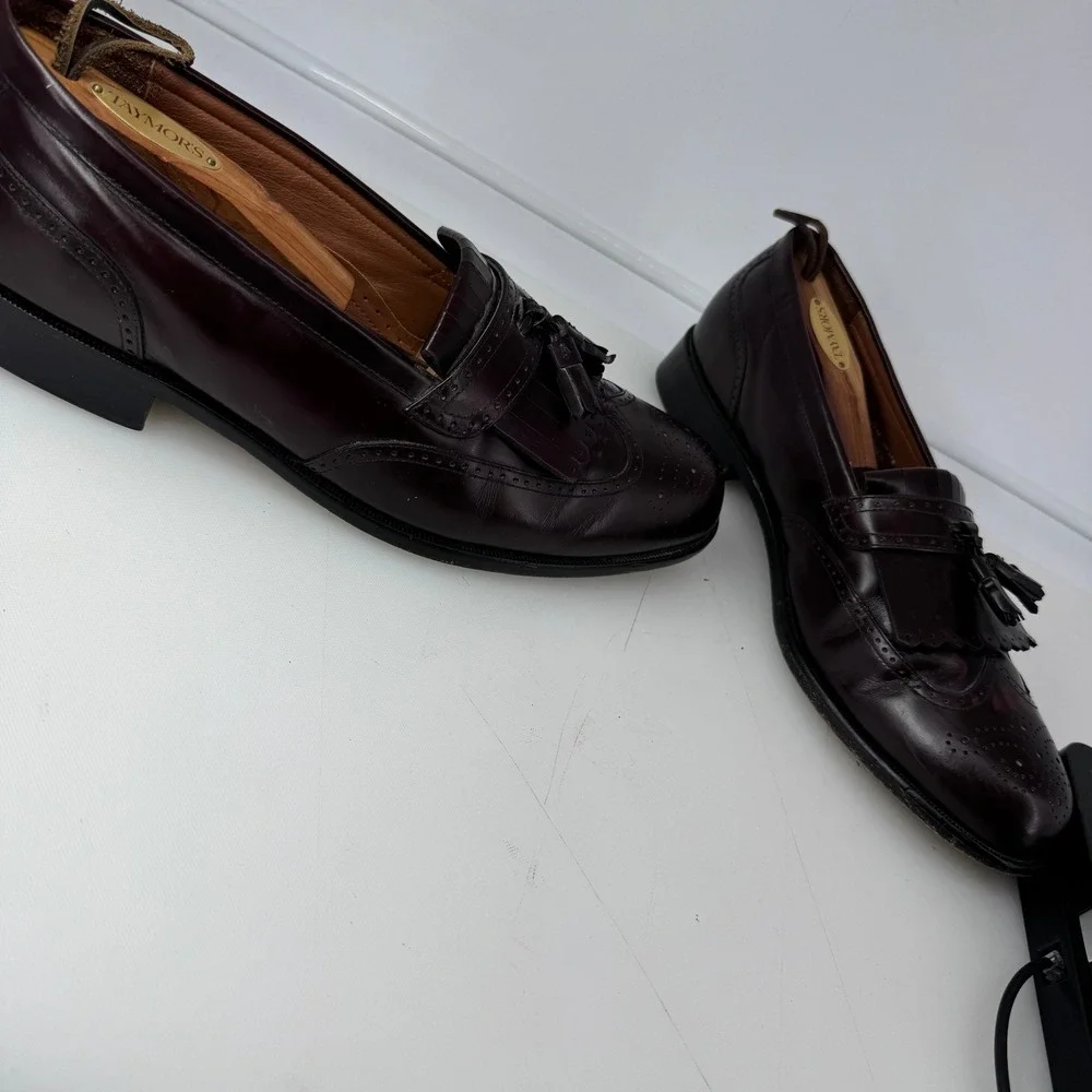 Bostonian Classics First Flex Shoes 12M Burgundy Leather Kiltie Tassel Wingtip
